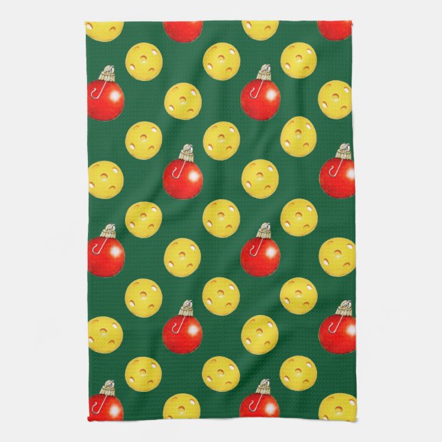 Pickleball Christmas Kitchen Towel (Vertical)