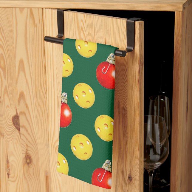 Pickleball Christmas Kitchen Towel (Thirds Fold)