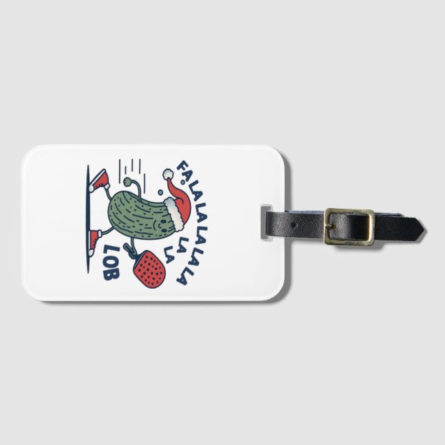 Pickleball Christmas Luggage Tag (Front Horizontal)