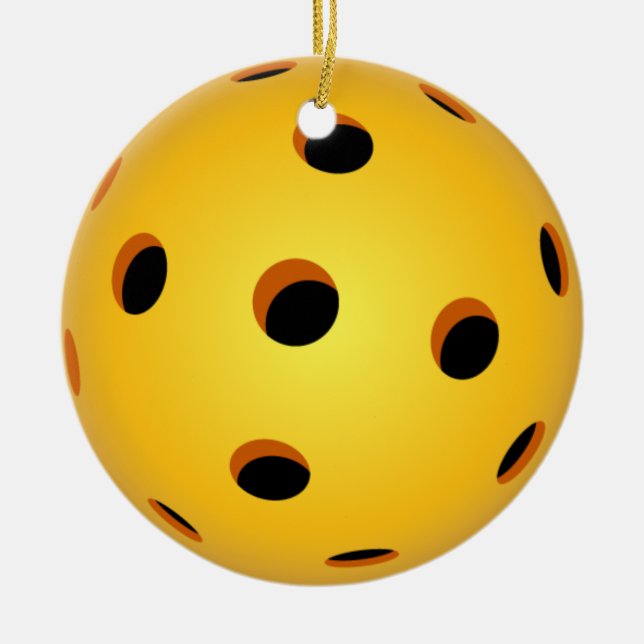 Pickleball Christmas Ornament - Ceramic Circle (Front)