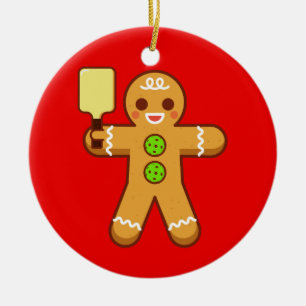 Pickleball Christmas Ornament - Gingerbreadman