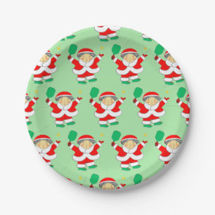 Pickleball Christmas Paper Plate