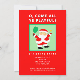 Pickleball Christmas Party Invitations