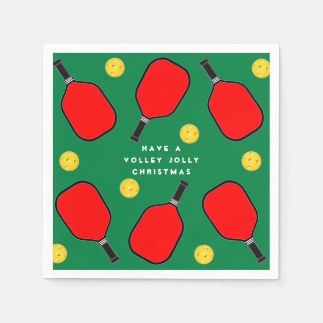 Pickleball Christmas Party Napkin (Front)