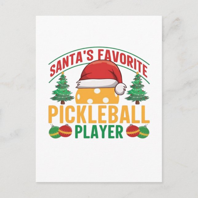 Pickleball Christmas  Postcard (Front)