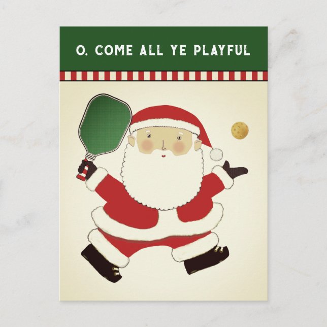 Pickleball Christmas Postcard (Front)