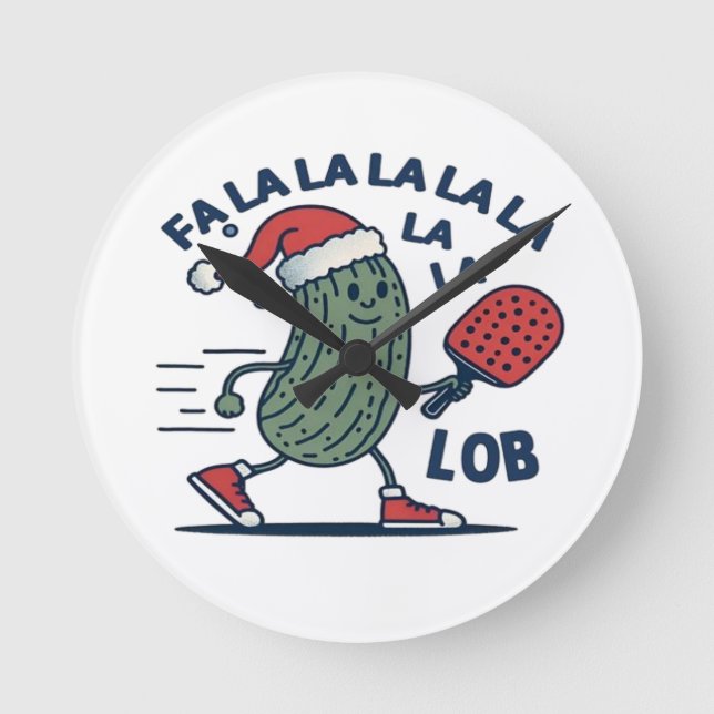Pickleball Christmas Round Clock (Front)
