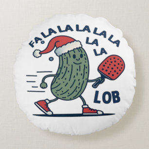 Pickleball Christmas Round Pillow