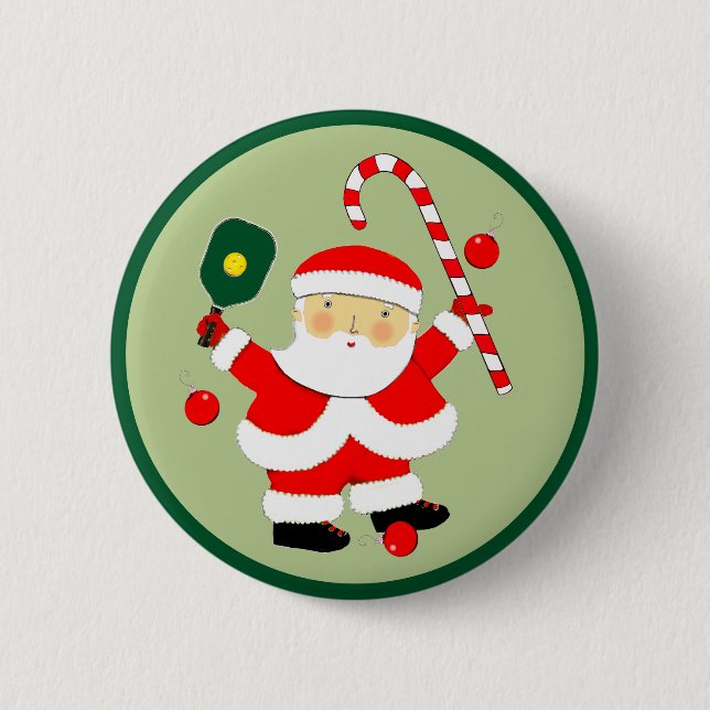 Pickleball Christmas Stocking Stuffers 2 Inch Round Button (Front)
