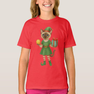 Pickleball Christmas themed for Cat Lovers T-Shirt