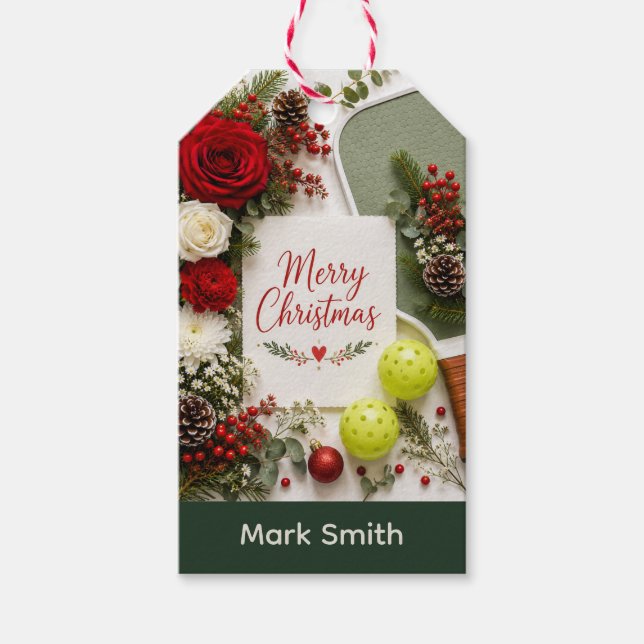 Pickleball Christmas themed  Gift Tags (Front)