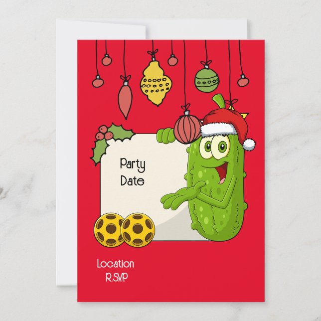 Pickleball Christmas themed  Invitation (Front)