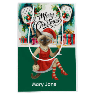 Pickleball Christmas themed  Medium Gift Bag