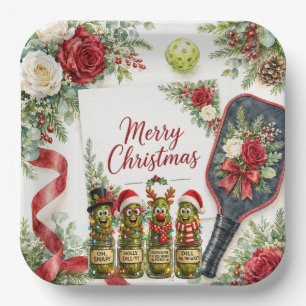 Pickleball Christmas themed  Paper Plate