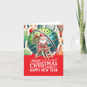 Pickleball Christmas themed with Santa Claus Holiday Card