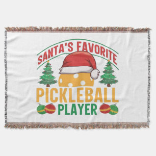 Pickleball Christmas  Throw Blanket