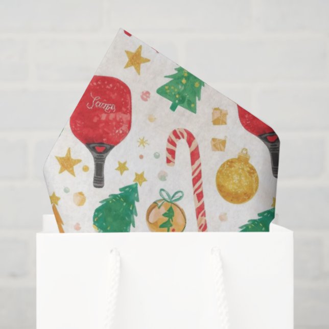 Pickleball Christmas Tissue Paper  (Gift Bag)