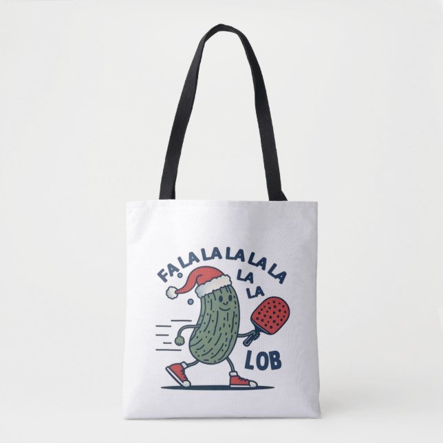 Pickleball Christmas Tote Bag (Front)