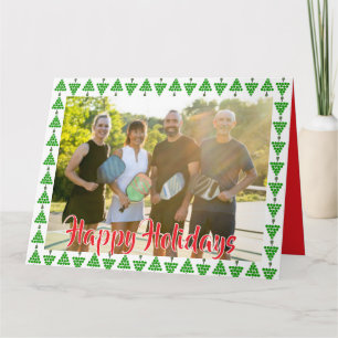 Pickleball Christmas Tree Happy Holidays Photo Card