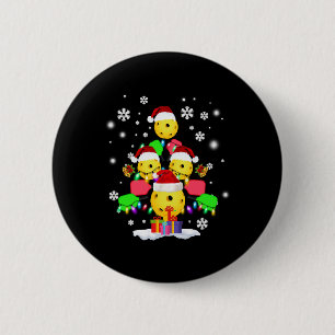 Pickleball Christmas Tree Santa Pickleball Lights 2 Inch Round Button