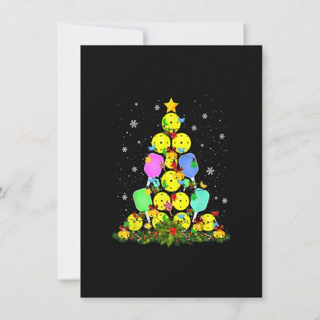 Pickleball Christmas Tree Santa Pickleball X Mas L Invitation (Front)