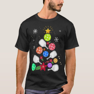 Pickleball Christmas Tree Santa Pickleball Xmas T-Shirt