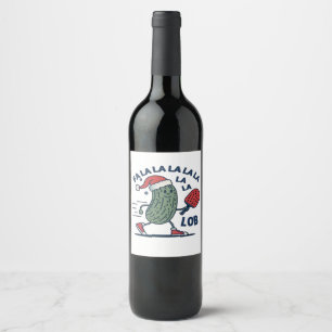 Pickleball Christmas Wine Label