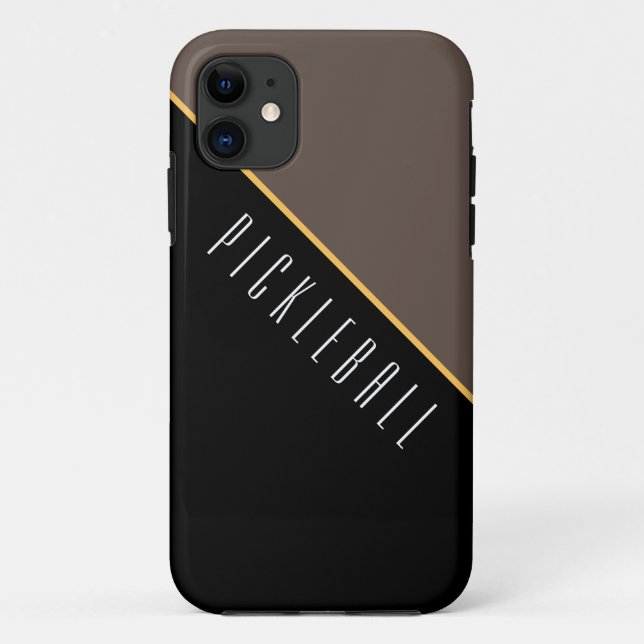 PICKLEBALL Class Modern Black Brown Colour Block Case-Mate iPhone Case (Back)