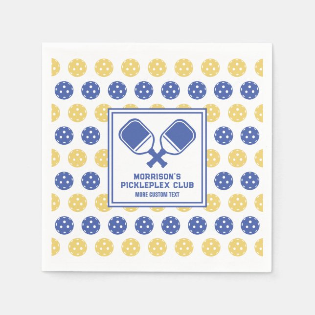 Pickleball Club Backyard Pickle Court Custom Text  Napkin (Front)