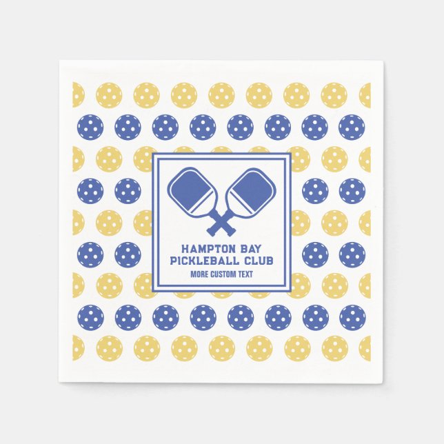Pickleball Club Backyard Pickle Court Custom Text  Napkin (Front)