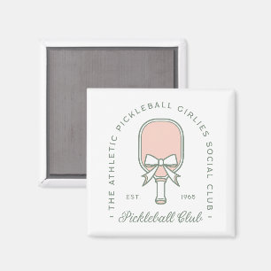 Pickleball club girlies pink and green aesthetic magnet