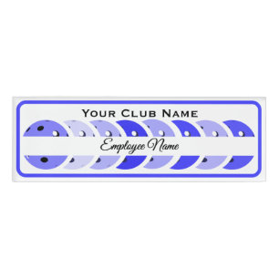 Pickleball Club Personalized Employee Blue Balls Name Tag