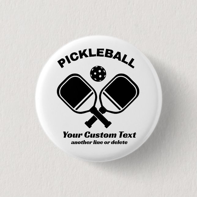 Pickleball Club Pickleball Paddle & Ball Custom 1 Inch Round Button (Front)