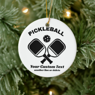 Pickleball Club Pickleball Paddle & Ball Custom Ceramic Ornament