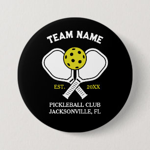 Pickleball Club Team & Custom Pickleball Player 3 Inch Round Button