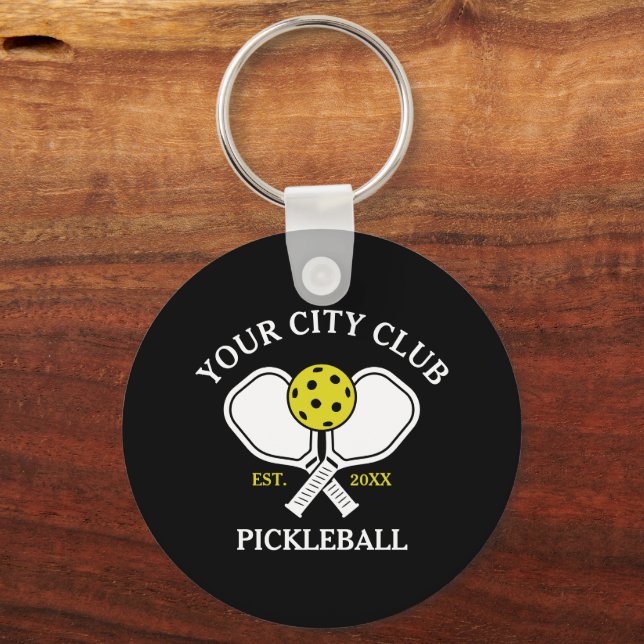  Pickleball Club Team & Custom Pickleball Player Keychain (Front)