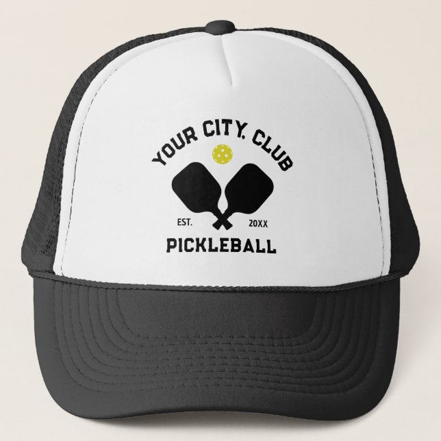 Pickleball Club Team Player Custom Pickle Gift Trucker Hat (Front)