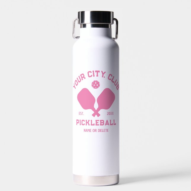 Pickleball Club Team Player Custom Pickler Gift Water Bottle (Front)