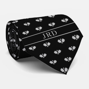 Pickleball Clubs Monogram Nom Cravate noir