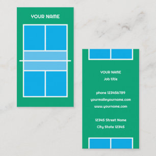 Pickleball coach business card template