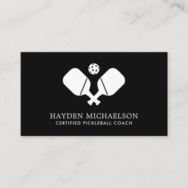 Pickleball Coach Instructor Pro Simple Modern Business Card (Front)