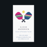 Pickleball Coach   Personal Trainer Business Card<br><div class="desc">This business card featuring a vibrant pickleball pattern featuring striped paddles and the word "dink"  is a modern and fun way to make a statement. Ideal for coaches and personal trainers. Text is customizable. Part of a collection from Parcel Studios.</div>