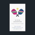 Pickleball Coach   Personal Trainer Business Card<br><div class="desc">This business card featuring a vibrant pickleball pattern featuring striped paddles and the word "dink"  is a modern and fun way to make a statement. Ideal for coaches and personal trainers. Text is customizable. Part of a collection from Parcel Studios.</div>