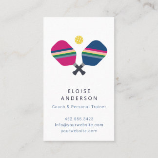 Pickleball Coach + Personal Trainer Business Card