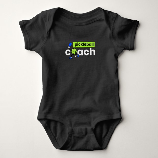 Pickleball Coach Player Baby Bodysuit (Front)