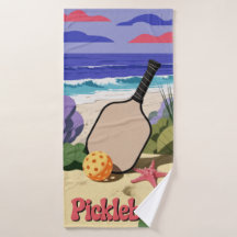 Pickleball Coastal Paddle Scène Avec Starfish