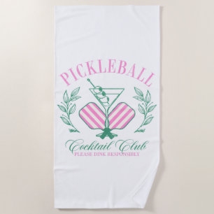 Pickleball Cocktail Club Beach Towel