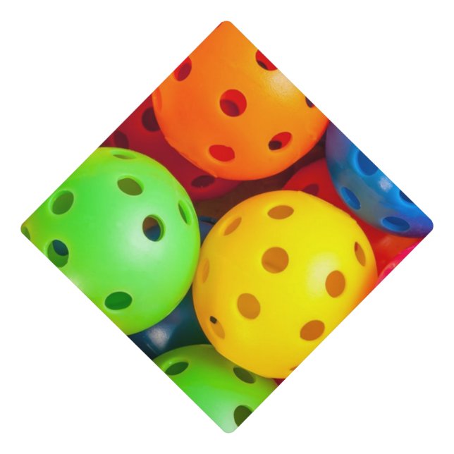 Pickleball Colourful Graduation Cap Topper (Front)