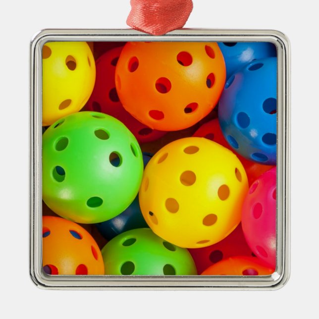 Pickleball Colourful Metal Ornament (Front)