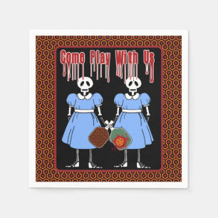 Pickleball Come Play with Us Horror Movie Twins Napkin